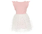 Gem Look Baby Girls' Sequins Heart Tutu Dress - Peach