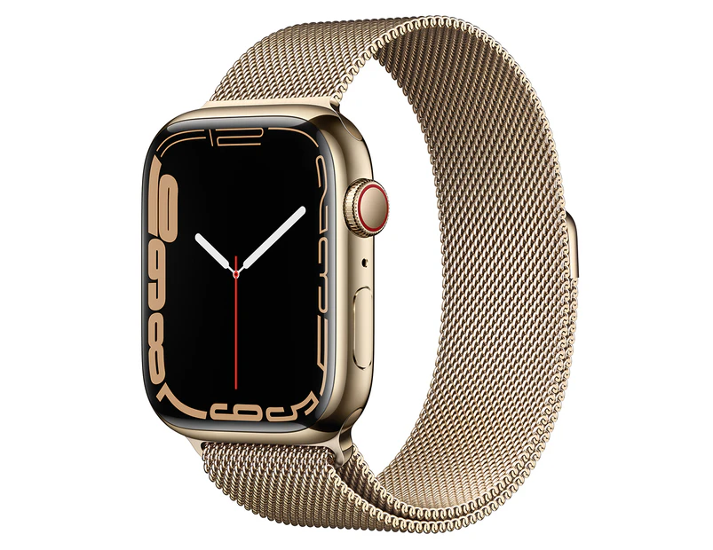 Apple Watch Series 7 (GPS + Cellular) 45mm Gold Stainless Steel Case with Gold Milanese Loop