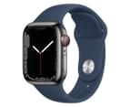 Apple Watch Series 7 (GPS + Cellular) 41mm Graphite Stainless Steel Case with Abyss Blue Sport Band video