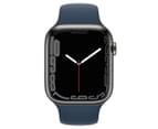 Apple Watch Series 7 (GPS + Cellular) 45mm Graphite Stainless Steel Case with Abyss Blue Sport Band 2