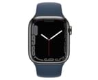 Apple Watch Series 7 (GPS + Cellular) 41mm Graphite Stainless Steel Case with Abyss Blue Sport Band 2