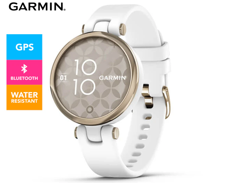 Garmin Women's 34.5mm Lily Silicone Smart Watch - Cream Gold/White