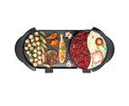 SOGA 2 in 1 Electric Non-Stick BBQ Teppanyaki Grill Plate Steamboat Hotpot 2-8 Person