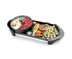 SOGA 2 in 1 Electric Non-Stick BBQ Teppanyaki Grill Plate Steamboat Hotpot 2-8 Person