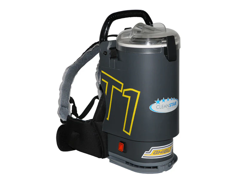 Ghibli T1v3 Backpack Vacuum Cleaner - Charcoal with Clear Lid