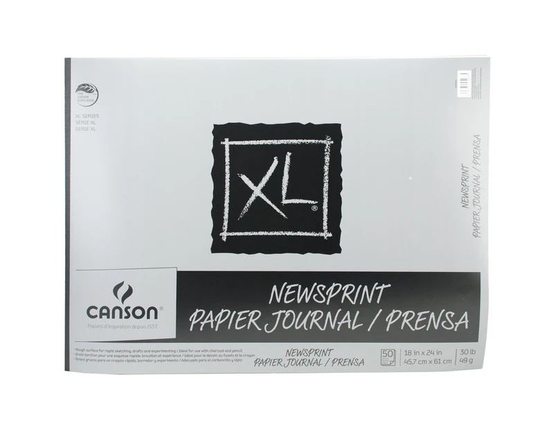 (18" x 24" (50 Sheets)) - Canson XL Series Newsprint, 18" x 24"
