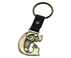 (G) - Mickey Mouse Letter G Brass Keyring