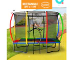 Kahuna Trampoline 8 ft x 11 ft Outdoor Rectangular Rainbow