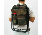 Portable Folding Backpack Chair Camping Stool Cooler Bag Rucksack Beach Fishing 150kg load - Black