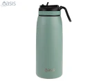 Oasis 780mL Double Walled Insulated Sports Bottle w/ Flip-Up Spout - Sage Green