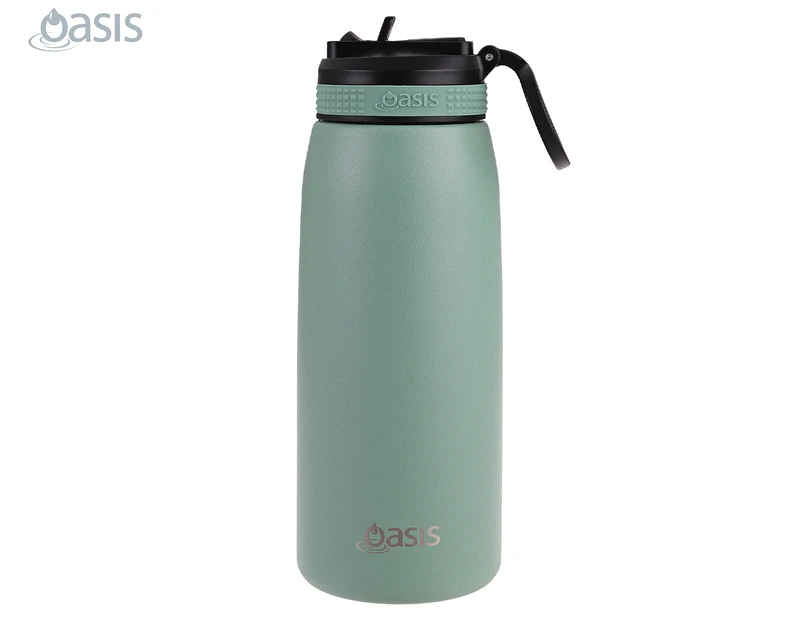 Oasis 780mL Double Walled Insulated Sports Bottle w/ Flip-Up Spout - Sage Green