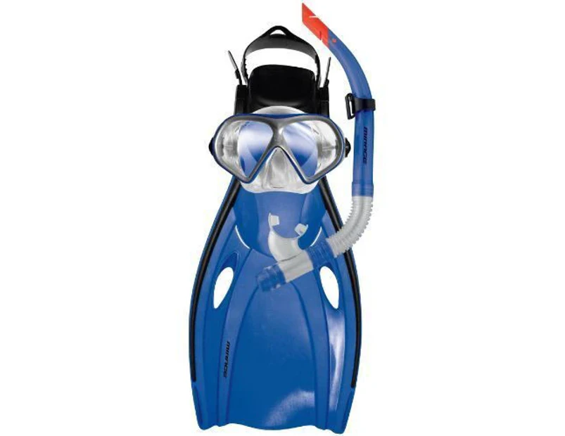 Mirage Mission Silitex Mask, Snorkel & Fins Set - Blue