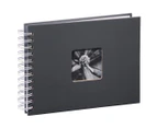 (Grau (Weiße Seiten)) - Hama Photo Album with 50 Black Pages 25 Sheets – 24 x 17 cm, with Cut-Out for Insertable Picture) Grau (Weiße Seiten)