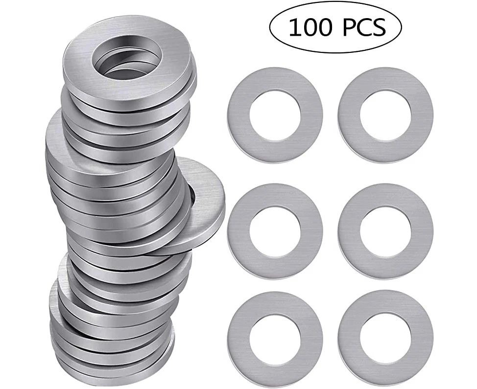 100 Pcs Metal Stamping Blanks Flat Round Washer with Centre Hole for Bracelet Jewellery Making DIY Crafts Automotive Fasteners Bracelet Jewellery Marking