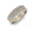 3pc Ring Set Embellished with Swarovski crystals