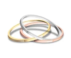 3 Pieces Tri-Color Stackable Ring Set