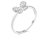 Butterfly CZ Ring in White Gold