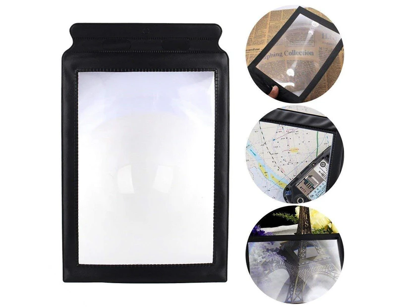 Valuu A4 Magnifier Full Page Reading Magnifier 3X Magnifying Power Large Sheet Magnifying Glass Reading Aid Lens Fresnel for Books Menus Newspapers Improve