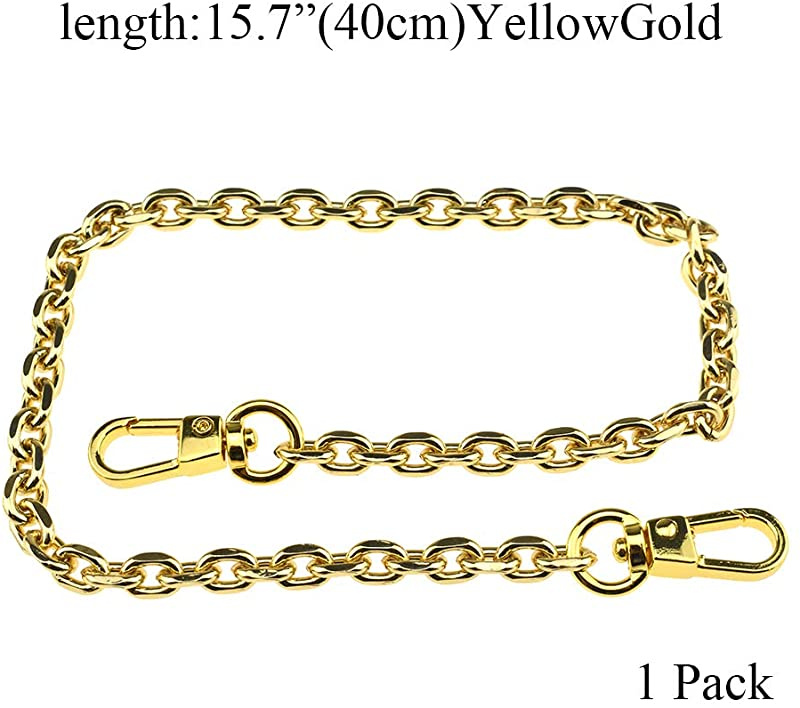 HAHIYO Mini Pochette Purse Chain Strap Thin Wide 6mm for LV Length 7.9  inches Thick 2mm Shiny Yellow Gold for Shoulder Cross Body Sling Handbag  Wallet