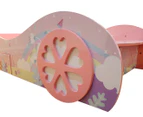 Oli And Ola Kids' Racing Car Unicorn Single Bed - Pink