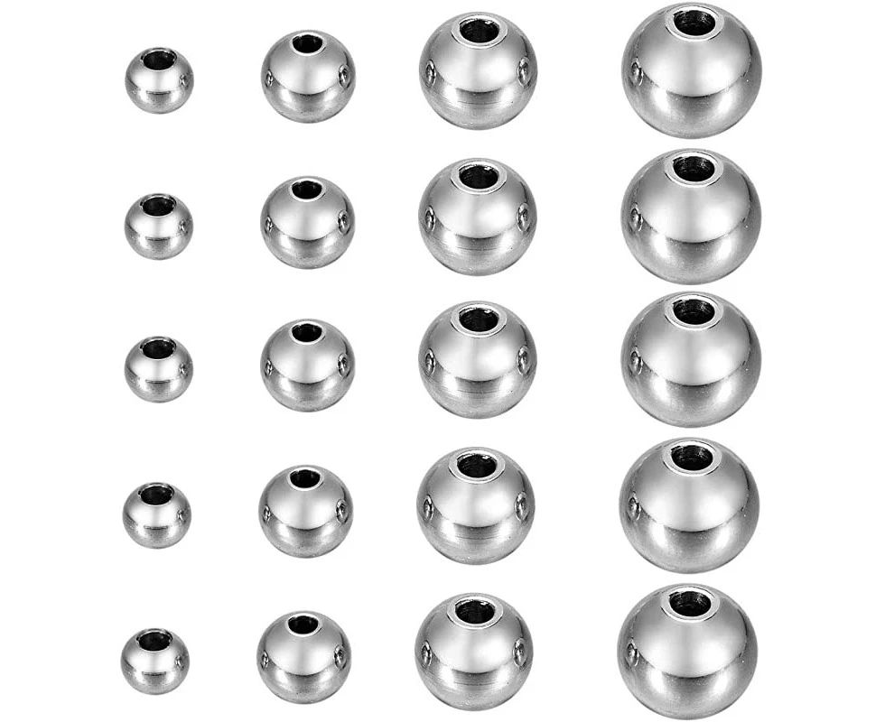 (0047) - 200pcs,3mm 4mm 5mm 6mm Stainless Steel Round Spacer Beads for Jewellery Making