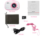 Catzon Kids Waterproof Camera 8MP HD Mini Gift Digital Camera for Kids Support MP3/MP4 with 2.0 Inch Screen - Pink