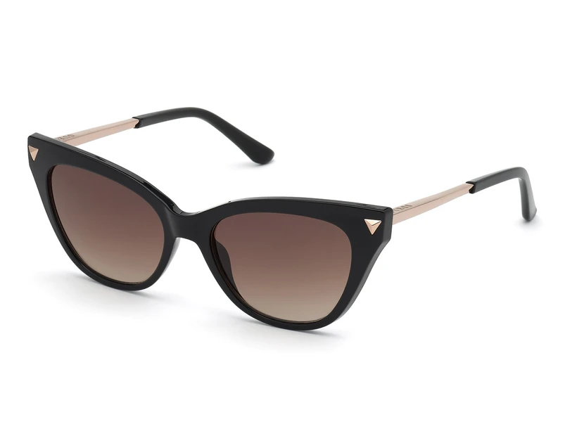GUESS Women's GU7685 Cat-Eye Sunglasses - Shiny Black/Brown