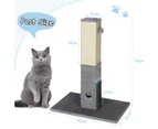 Giantex Cat Scratching Post w/ Massage Comb 79 CM Tall Square Cat Sisal Rope Scratcher Pole Tower Pet Furniture Toy