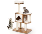 Giantex Modern Cat Tree Tower 117CM Cat Climbing Condos Stand Cat Playhouse w/3 Level Activities Platform & Sisal Rope Scratching Posts