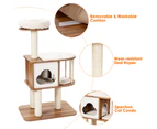 Giantex Modern Cat Tree Tower 117CM Cat Climbing Condos Stand Cat Playhouse w/3 Level Activities Platform & Sisal Rope Scratching Posts