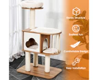 Giantex Modern Cat Tree Tower 117CM Cat Climbing Condos Stand Cat Playhouse w/3 Level Activities Platform & Sisal Rope Scratching Posts