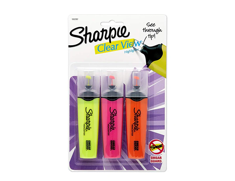 (1) - Sharpie Clear View Highlighters 3/Pkg