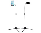 Universal Tripod Floor Stand Adjustable Gooseneck Holder 4-12.9 inch Tablet iPad iPhone