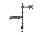 Premium Double Joint Articulating Steel Monitor Mount Arm with Laptop Holder Fit 32" Monitors 8kg Screen
