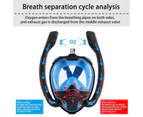 Snorkel Mask Safe Double Breathing System Full Face Snorkeling Anti Leak/Fog AU - Black(S/M)