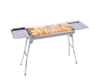 SOGA Skewers Grill with Side Tray Portable Stainless Steel Charcoal BBQ Outdoor 6-8 Persons