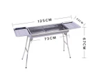 SOGA Skewers Grill with Side Tray Portable Stainless Steel Charcoal BBQ Outdoor 6-8 Persons