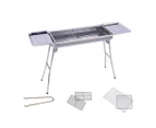 SOGA Skewers Grill with Side Tray Portable Stainless Steel Charcoal BBQ Outdoor 6-8 Persons