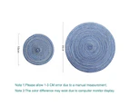Bestier 4 Pack Round Braided Placemats Washable Kitchen Table Mats for Home Wedding Party-Blue