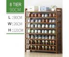 Multi-Tier Tower Bamboo Wooden Shoe Rack Corner Shelf Stand Storage Organizer - Dark Brown