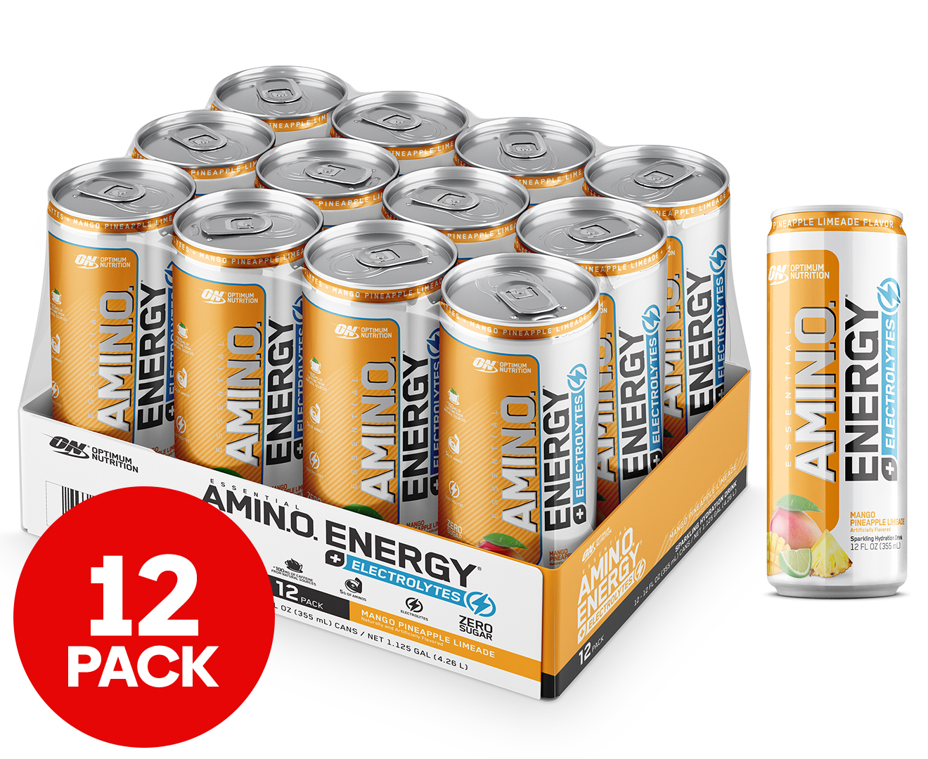 12 x Essential Amino Energy + Electrolytes Sparkling Hydration Drink ...