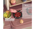 65pcs 93cm Children Kitchen Kitchenware Play Toy Simulation Steam Spray Cooking Set Cookware Tableware Gift - Pink