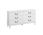 Artiss 6 Chest of Drawers  - KUBI White