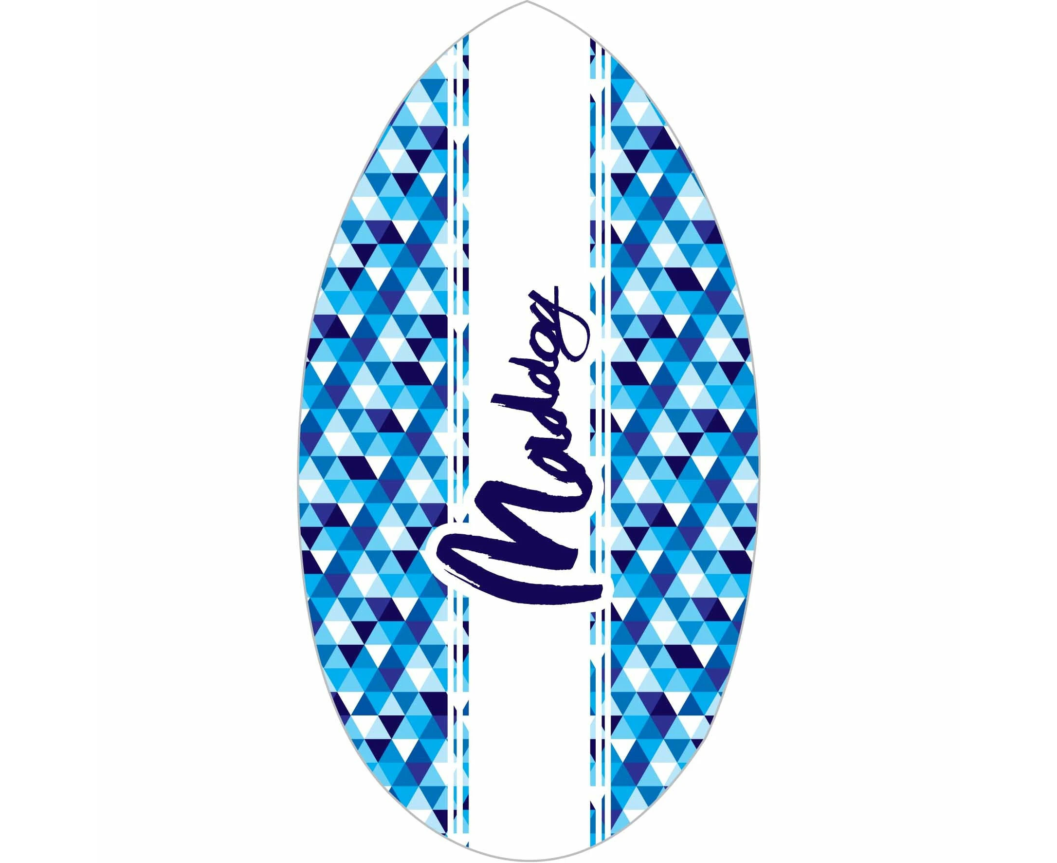 Maddog Wedge Plywood Skim Board 37 Inch Blue Arrow Pattern