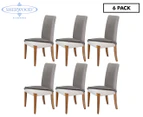 Sherwood Premium Faux Suede Dining Chair Cover 6-Pack - Silver