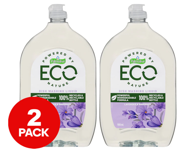 2 x Palmolive ECO Dishwashing Liquid Lavender & Rosemary 900mL