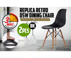 La Bella 2 Set Retro Dining Cafe Chair DSW PP - Black