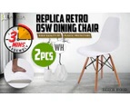 La Bella 2 Set Retro Dining Cafe Chair DSW PP - White