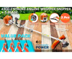 Dynamic Power Garden Whipper Snipper Brush Cutter 43cc + 4 Blade