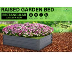 Home Ready Raised Garden Bed Galvanised Steel Planter Grow Veggie Plant Flowers 120 x 90 x 30cm - Grey